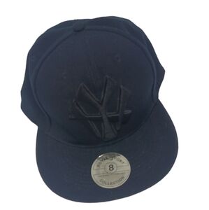 NY New York Black On Black Embroidery Ball Cap Hat New Original Fitted Cap 8 NEW